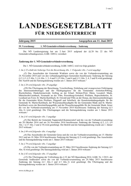 Landesgesetzblatt Für Niederösterreich