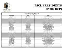 Fscl Presidents Spring 2019