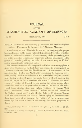 Journal of the Washington Academy of Sciences