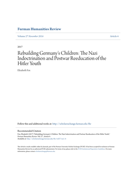 The Nazi Indoctrination and Postwar Reeducation of the Hitler Youth