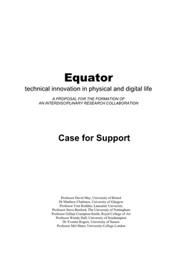 Equator Technical Innovation in Physical and Digital Life