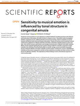 Sensitivity to Musical Emotion Is Influenced by Tonal