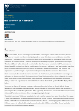 The Women of Hezbollah | the Washington Institute