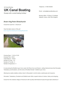 Avon Ring from Alvechurch | UK Canal Boating