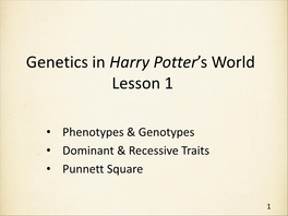 Genetics in Harry Potter's World