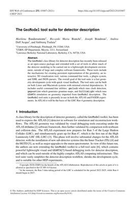 The Geomodel Tool Suite for Detector Description