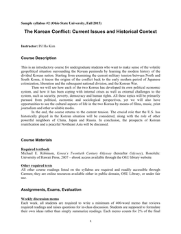 The Korean Conflict: Current Issues and Historical Context