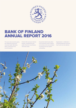 Bank of Finland Annual Report 2016 Bank of Finland Annual Report 2016