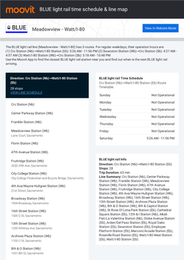 BLUE Light Rail Time Schedule & Line Route