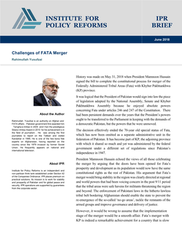 Challenges of FATA Merger Rahimullah Yusufzai