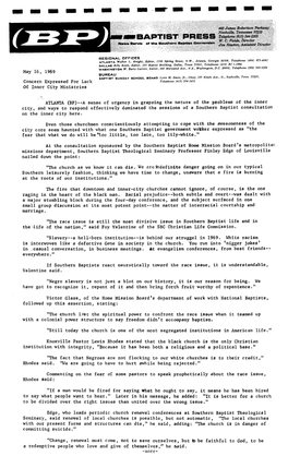 May 16, 1969 Concern Expressed for Lack of Inner City Ministries ATLANTA