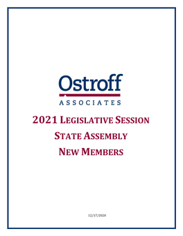 2021Legislative Session State Assembly New Members
