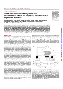 Interactions Between Demography and Environmental Effects Are Important Determinants of Population Dynamics Marlène Gamelon, Vidar Grøtan, Anna L