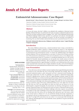 Endometrial Adenosarcoma: Case Report