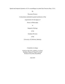 Spatial and Temporal Dynamics of Ulva Assemblages in Central San Francisco Bay, U.S.A