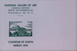 National Gallery of Art Calendar of Events March