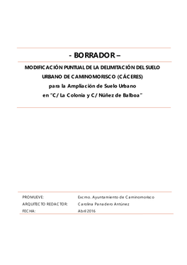 Borrador – Modificación Puntual De La Delimitación