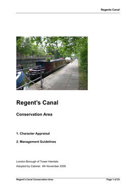 Regent's Canal Conservation Area