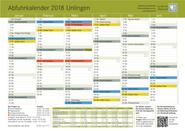 Abfuhrkalender 2018 Unlingen