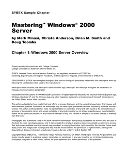 Mastering™ Windows® 2000 Server by Mark Minasi, Christa Anderson, Brian M