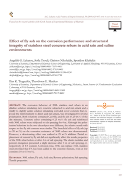 Effect of Fly Ash on the Corrosion Performance and Structural Integrity of Stainless Steel Concrete Rebars in Acid Rain and Saline Environments