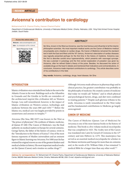 Avicenna's Contribution to Cardiology