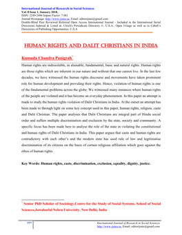 Human Rights and Dalit Christians in India