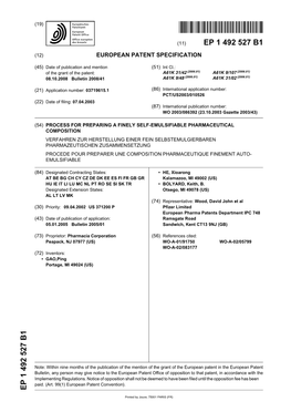 Process for Preparing a Finely Self-Emulsifiable