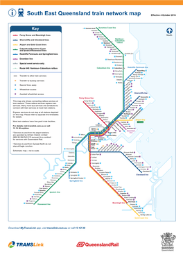 South East Queensland Train Network Map Effective 4 October 2016