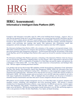 Informatica's Intelligent Data Platform