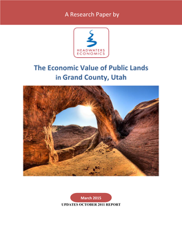 The Economic Value of Public Lands in Grand County, Utah