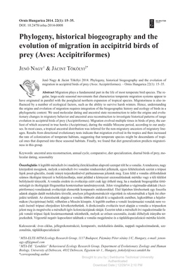 Phylogeny, Historical Biogeography and the Evolution of Migration in Accipitrid Birds of Prey (Aves: Accipitriformes)