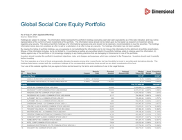 Global Social Core Equity Portfolio