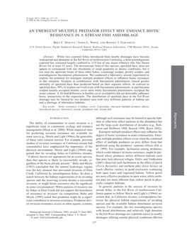 An Emergent Multiple Predator Effect May Enhance Biotic Resistance in a Stream Fish Assemblage