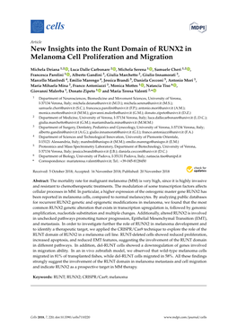 New Insights Into the Runt Domain of RUNX2 in Melanoma Cell Proliferation and Migration