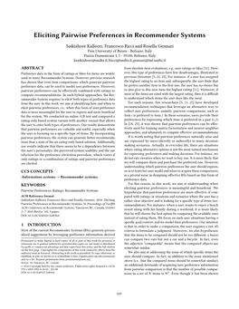 Eliciting Pairwise Preferences in Recommender Systems