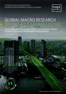 Global Macro Research Seeking a Sustainable Future an Interview with Sir Ian Boyd, Former Chief Scientific Adviser to the Uk Government on Food and the Environment