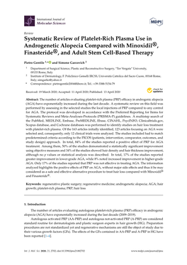 Systematic Review of Platelet-Rich Plasma Use in Androgenetic Alopecia Compared with Minoxidil®, Finasteride®, and Adult Stem Cell-Based Therapy