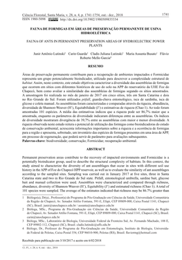 Ciência Florestal, Santa Maria, V. 28, N. 4, P. 1741-1754, Out.- Dez., 2018 1741 ISSN 1980-5098
