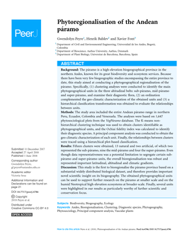 Phytoregionalisation of the Andean Páramo