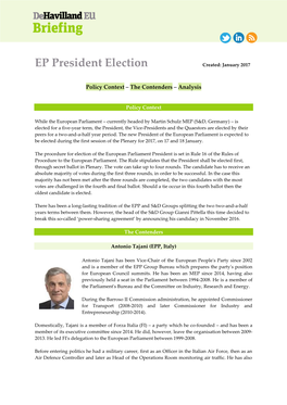 EP President Election