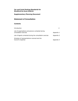 Car and Cycle Parking Standards for Stratford-On-Avon District