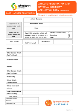 Athlete Registration and National Eligibility