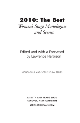 2010: the Best Women's Stage Monologues and Scenes