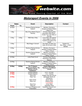 Motorsport Events in 2006