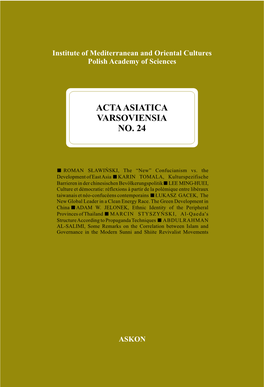 Acta Asiatica Varsoviensia No. 24