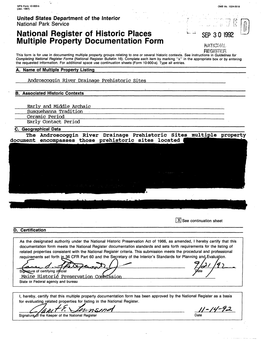 National Register of Historic Places Multiple Property Documentation Form