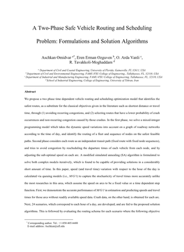A Two-Phase Safe Vehicle Routing and Scheduling Problem