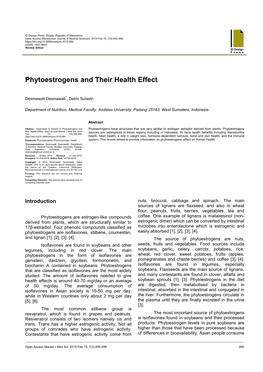 Phytoestrogens and Their's Health Effect