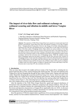 The Impact of River-Lake Flow and Sediment Exchange on Sediment Scouring and Siltation in Middle and Lower Yangtze River